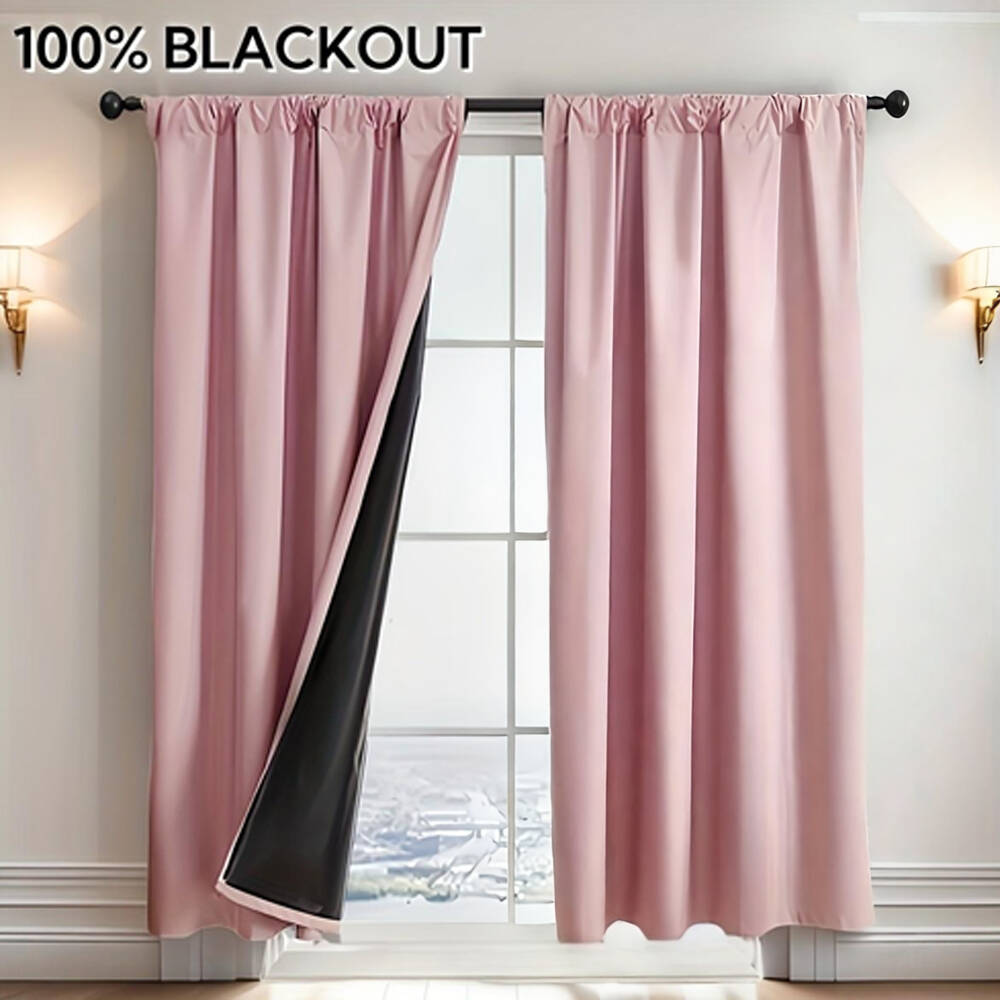 Curtain Rods - Tenda Oscurante 100% con Retro Nero,