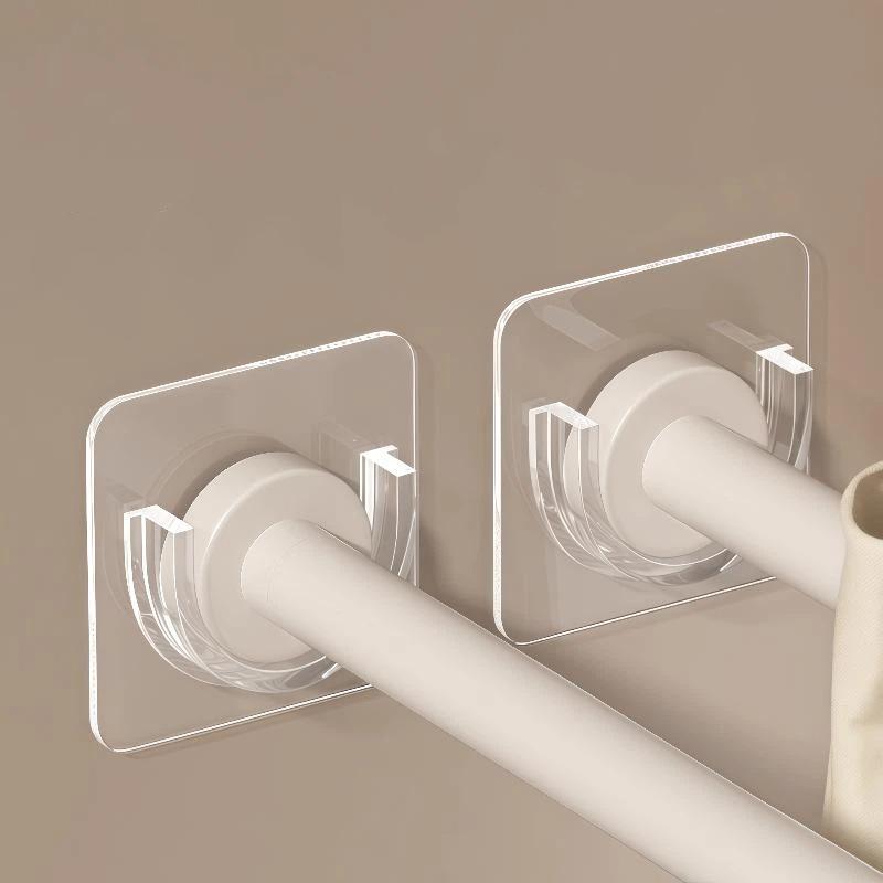 Curtain Rods - N$ 4 supporti trasparenti adesivi per
