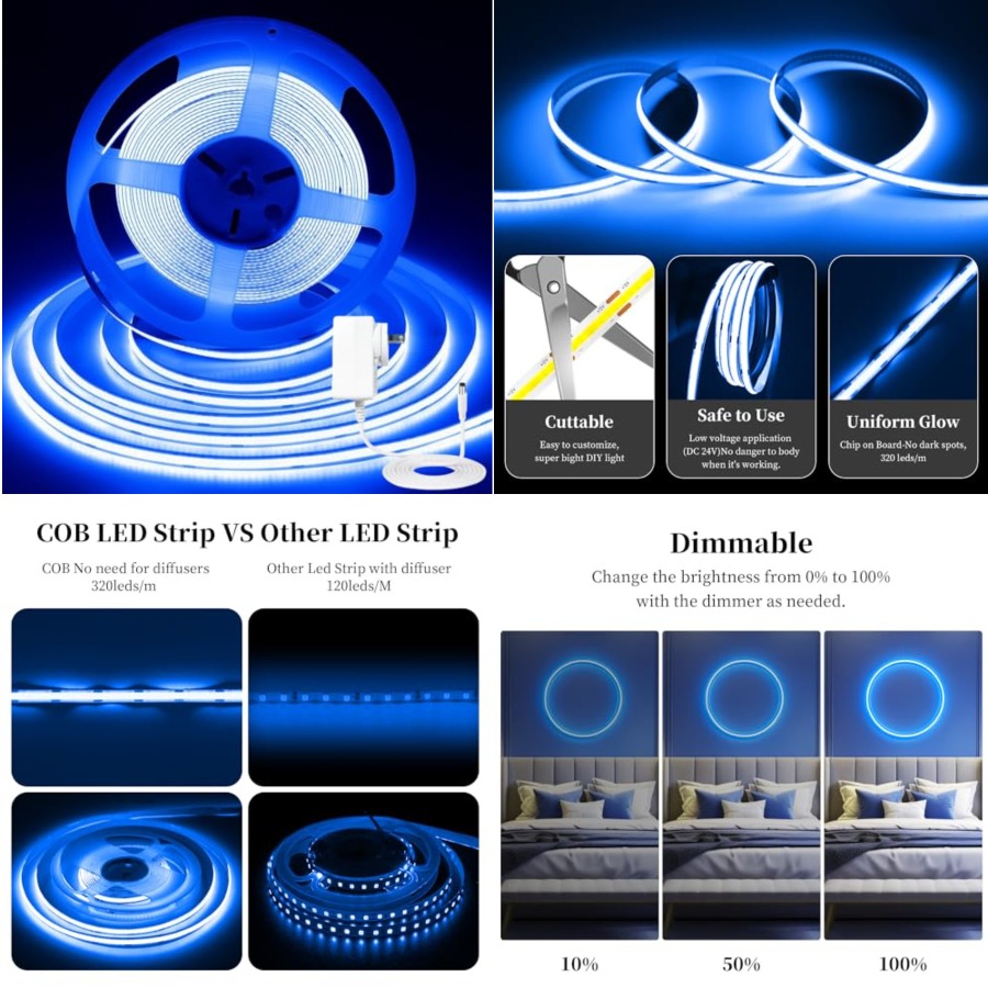 Striscia LED COB da 32,8ft/10M - Led Strip Lights recensione e prezzo